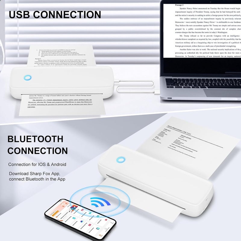 GOTOTOP Shipping Label Printer, Thermal Lable Printer, Portable Inkless Printer for Small Business,High Speed Sticker for Commercial Grade Shipping Packages for 57Mm to 216Mm - Image 2